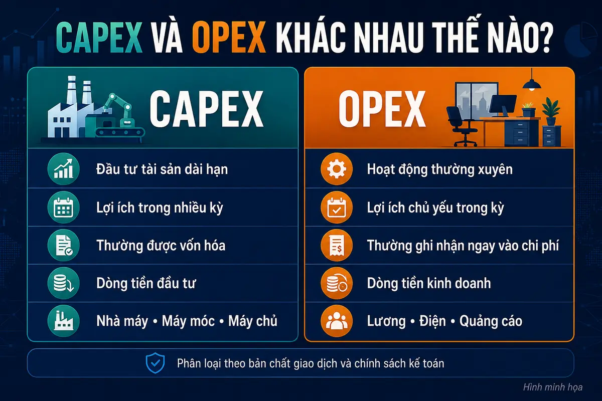 Bảng so sánh CAPEX và OPEX
