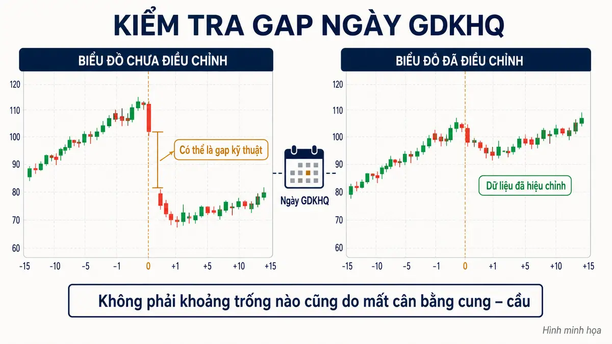 Gap kỹ thuật trong ngày giao dịch không hưởng quyền