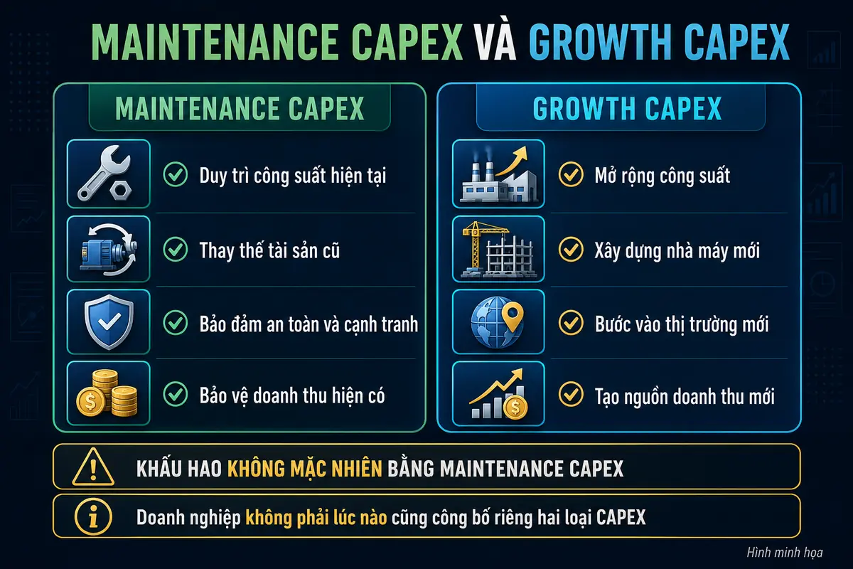 Phân biệt Maintenance CAPEX và Growth CAPEX